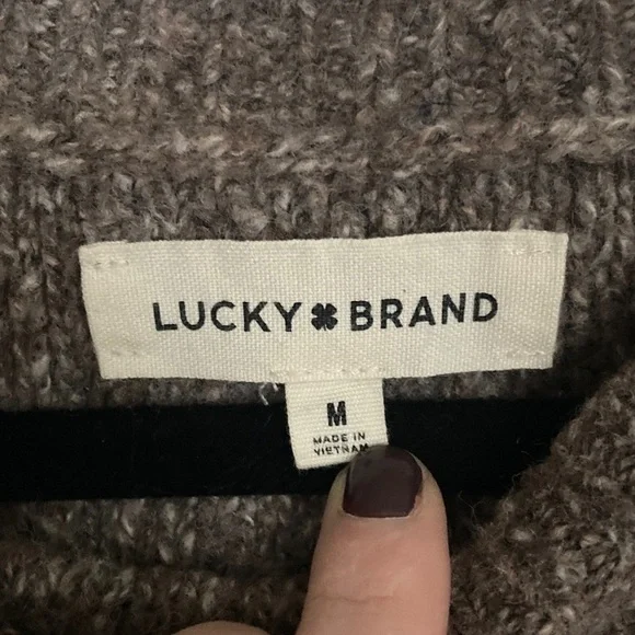 Lucky Brand crew neck brown and tan sweater - Picture 3 of 4